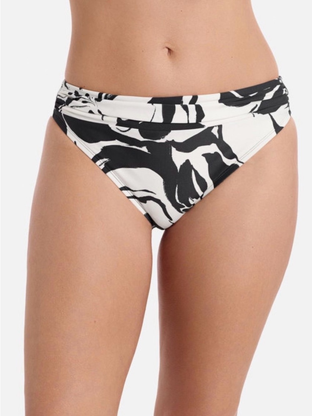 sofia by sofia vergara Black & White Abstract High-Waist Swim Bottoms